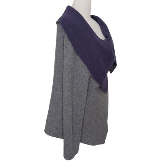 A Ida Wrap Cardigan Womens Size Large Gray Wool Blend Stretch Asymmetrical - Picture 7 of 11